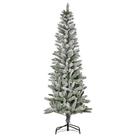 Árvore de Natal HOMCOM Slim - 1,8m (6 Pés) com 394 Pontas - Pinheiro com Neve Artificial