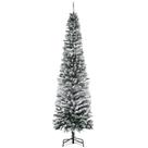 Árvore de Natal HOMCOM Snow-Flocked 2,3 m com 738 pontas verdes