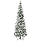 Árvore de Natal HOMCOM Snow-Flocked Slim Pine 7,5 pés Árvore de Natal HOMCOM Snow-Flocked Slim Pine 7,5 pés