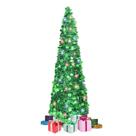 Árvore de Natal Kungfuking de 5 pés com 90 luzes LED e verde lantejoulas