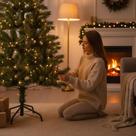 Árvore de Natal Luxo 1,50m Altura com Base de Ferro 380 Galhos Verde Natalina