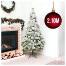 Árvore De Natal Luxo Pinheiro Com Neve Nevada Cactos 2,10m