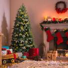 Árvore de Natal Naomi Home de 1,4 m com luzes 200 luzes quentes Árvore de Natal Naomi Home de 1,4 m com luzes 200 luzes quentes
