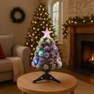 Árvore De Natal Nevada Luxo 60cm Fibra Ótica Led Bivolt Decoração - MULTIART Árvore De Natal Nevada Luxo 60cm Fibra Ótica Led Bivolt Decoração - MULTIART