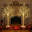 Árvore de Natal NXUEBDU Lighted Birch 60 cm com 144 LEDs quentes Árvore de Natal NXUEBDU Lighted Birch 60 cm com 144 LEDs quentes