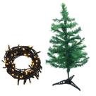 Arvore De Natal Pinheiro Enfeite Mesa 60cm Com 100 Lampadas
