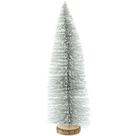 Árvore de Natal prata nevada com base de madeira 30 cm Árvore de Natal prata nevada com base de madeira 30 cm