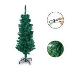 Árvore de Natal Slim 1,20m 200 Galhos Realistas Articuláveis Verde Compacta Espaços Pequenos Base Resistente Montagem Rápida Decoração Natalina