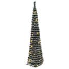 Árvore De Natal Slim Linda Dobrável c/ Luz Acompanha Pilha Sanfonada 3 Modelos 1,50m de Altura