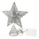 Árvore de Natal Top Star CVHOMEDECO Silver Glittered 3D Árvore de Natal Top Star CVHOMEDECO Silver Glittered 3D