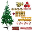 Árvore De Natal Verde 1,50cm 200 Galhos Decorada Com Enfeites 99 Itens