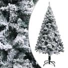 Árvore de Natal vidaXL 1,5 m com neve flocada, PVC, verde, interior/exterior
