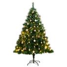 Árvore de Natal vidaXL com dobradiça artificial com 150 LEDs e conjunto de bolas