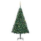 Árvore de Natal vidaXL Green PVC artificial pré-iluminada com 300 LED Árvore de Natal vidaXL Green PVC artificial pré-iluminada com 300 LED