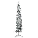 Árvore de Natal vidaXL Slim Artificial Half 180cm verde/branca