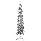 Árvore de Natal vidaXL Slim Artificial Half 2,1 m verde/branca