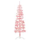 Árvore de Natal vidaXL Slim Half 1,5 m de PVC rosa com suporte