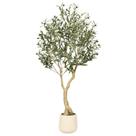 Árvore de oliveira artificial REALEAD 152 cm com vaso branco