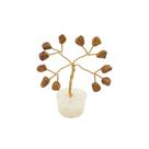 Árvore de Pedras Jaspe Amarela Base Cristal 7cm Concentração