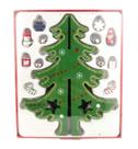 Árvore Enfeite de Natal Madeira 3D e Pingentes 18x14CM Pequena