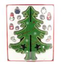 Árvore Enfeite de Natal Madeira 3D e Pingentes 18x14CM Pequena