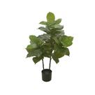 Árvore Ficus Elastica Real Toque Com Pote Verde 1m
