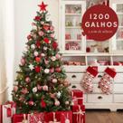 Árvore Gigante de Natal 2,10m Luxuosa Cheia com 1200 Galhos pra Sua Festa