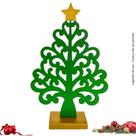 Árvore Natal Arabesco Decoração Madeira De Pinus Artesanato