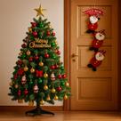 Árvore Natal Completa 1.00m Com Ponteira + Pisca + Bolas + enfeite porta Árvore Natal Completa 1.00m Com Ponteira + Pisca + Bolas + enfeite porta