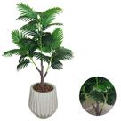 Arvore Palmeira Artificial Com Vaso Origami Decoração Casa - Cinza