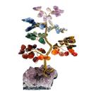Árvore Pedra 7 Chakras, Base Drusa De Ametista - 16cm