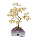 Árvore Pedra Citrino, Base Drusa De Ametista - 16cm