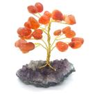 Árvore Pedra Natural Cornalina Base Drusa de Ametista 10cm