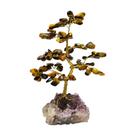 Árvore Pedra Olho De Tigre, Base Drusa De Ametista - 16cm