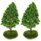 Árvores de diorama em miniatura, personalizadas para cenários de bricolage, 2 unidades