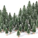 Árvores de Natal Hatisan Mini Artificial com base de madeira 30 unidades