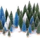 Árvores de Natal Hatisan Mini Artificial com base de madeira x30