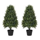Árvores de topiaria artificial Azoco 76 cm resistentes a UV, conjunto de 2