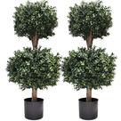 Árvores de topiaria de bola dupla de buxo artificial BLONYUVC 1m