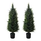 Árvores de topiaria de cedro artificial AUMMOOH 95 cm para exterior, pacote com 2