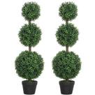 Árvores Topiárias de Buchinho Artificial HOMCOM 102 cm, Jogo com 2
