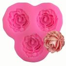 As formas de bolo moldam o novo molde de gesso lavanda perfumado em forma de rosa de 3 furos 2pcs