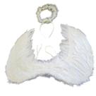 Asa Anjo Branca Cosplay c/ tiara 50x35 fantasia carnaval