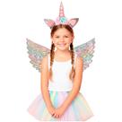 Asa de Borboleta Fantasia com Tiara de Unicórnio Infantil pra Menina