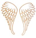 Asas De Anjo Enfeite 62x30cm Parede Festa Quarto Infantil Em Mdf Crú