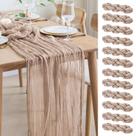 Asee'm Juego de 12 Caminos de Mesa de Gasa 89x305 cm Nude Rosa Asee'm Juego de 12 Caminos de Mesa de Gasa 89x305 cm Nude Rosa