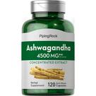 Ashwagandha Piping Rock 4500mg - 120 Cápsulas - Extrato de Raiz
