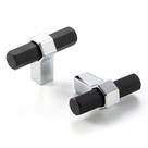 ASKANO Kit com 10 Puxadores T-Bar Pretos com Cromado para Armário 52 mm