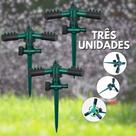 Aspersor de Jardim Giratório 360 com Estaca Irrigador Automático 3 Braços para Gramado Horta e Jardim