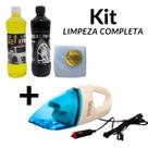 Aspirador de carro + kit de limpeza 3 em 1 shampoo e pretinho